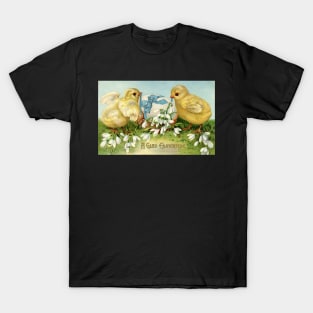 Vintage Easter Chicks with Flowers T-Shirt